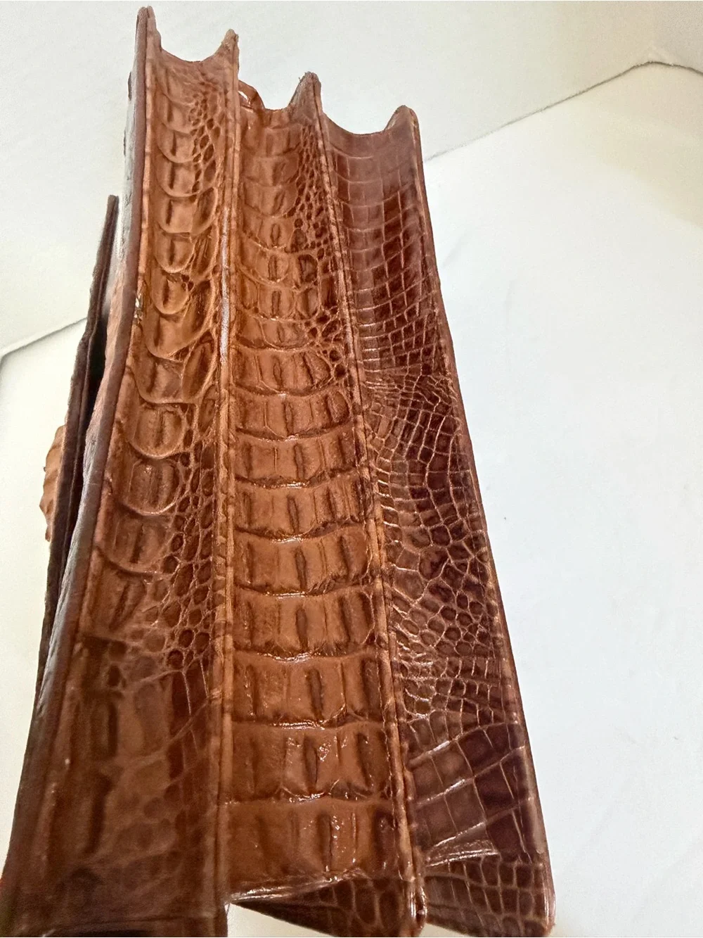 Haesed Crocodile Brown Two-Tone Top Handle